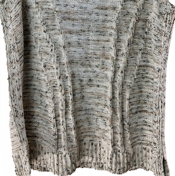 LOFT Marled Natural Sleeveless Soft Knit Sweater Tunic - Picture 2 of 6